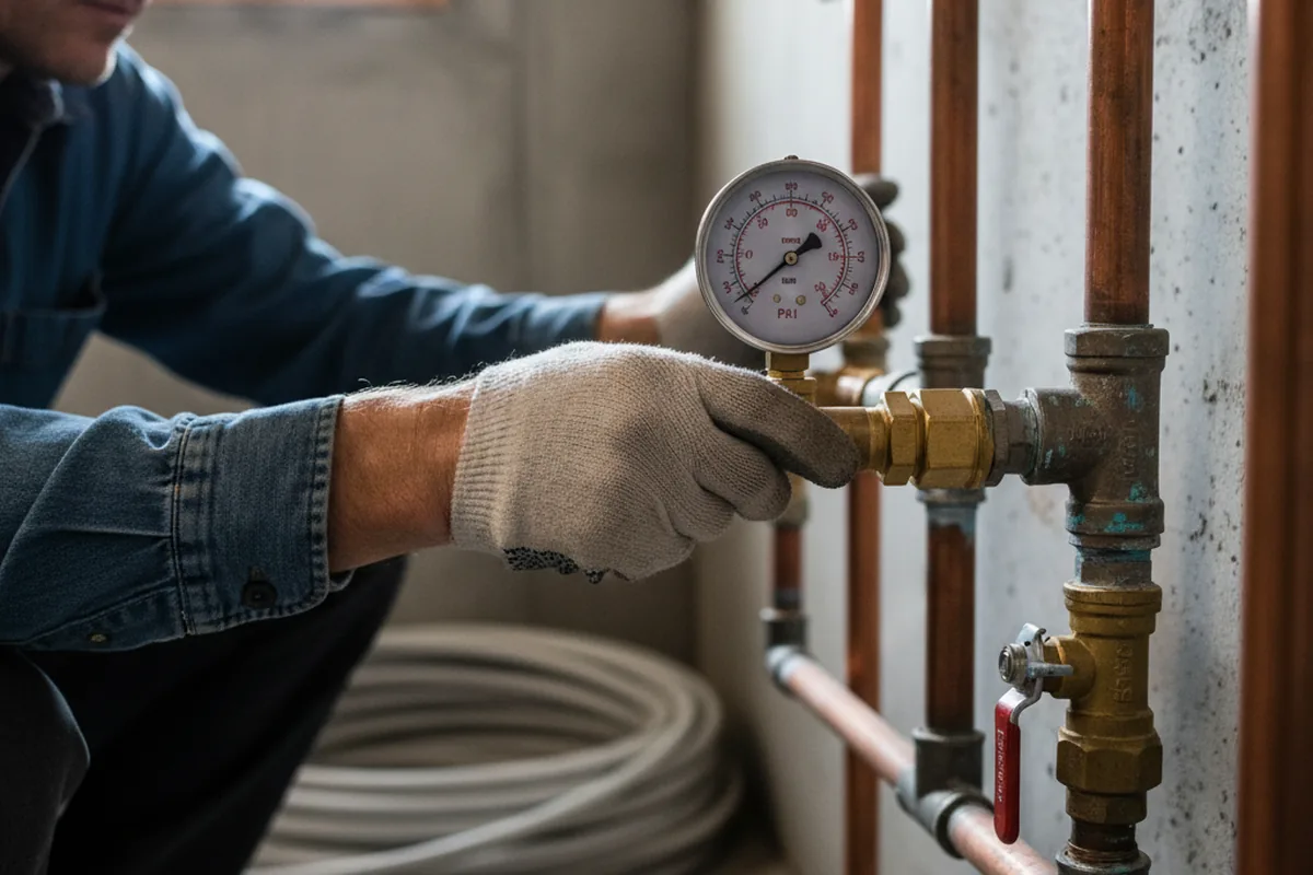 Pressure testing a repaired line during Water Line Repair in Dimondale